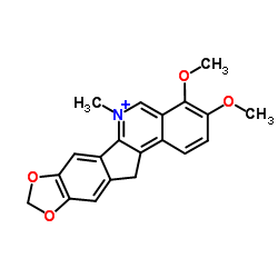 3,4-Dimethoxy-6-methyl-12H-[1,3]dioxolo[5,6]indeno[1,2-c]isoquinolin-6-ium结构式