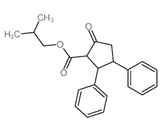 Cyclopentanecarboxylicacid, 5-oxo-2,3-diphenyl-, 2-methylpropyl ester结构式
