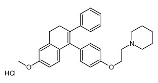1-[2-[4-(6-methoxy-2-phenyl-3,4-dihydronaphthalen-1-yl)phenoxy]ethyl]piperidine,hydrochloride Structure