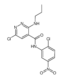 6-hloro-N-(2-chloro-5-nitrophenyl)-3-propylaminopyridazine-4-carboxamide结构式