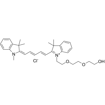 N-Methyl-N'-(hydroxy-PEG2)-Cy5结构式