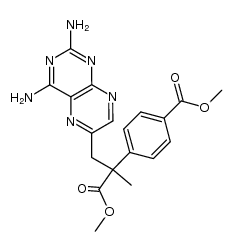 methyl 4-(3-(2,4-diaminopteridin-6-yl)-1-methoxy-2-methyl-1-oxopropan-2-yl)benzoate结构式