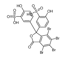 3,3'-(4,5,6,7-tetrabromo-3-oxo-1(3H)-isobenzofuranylidene)bis[6-hydroxybenzenesulphonic] acid Structure