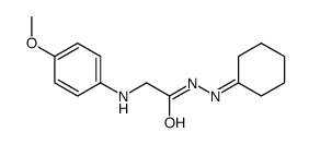 N-(cyclohexylideneamino)-2-(4-methoxyanilino)acetamide Structure