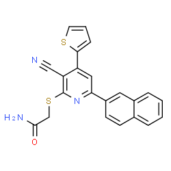 2-{[3-cyano-6-(naphthalen-2-yl)-4-(thiophen-2-yl)pyridin-2-yl]sulfanyl}acetamide结构式