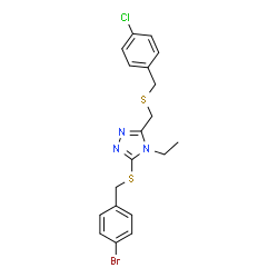 3-[(4-BROMOBENZYL)SULFANYL]-5-([(4-CHLOROBENZYL)SULFANYL]METHYL)-4-ETHYL-4H-1,2,4-TRIAZOLE structure