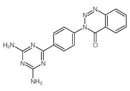 8-[4-(4,6-diamino-1,3,5-triazin-2-yl)phenyl]-8,9,10-triazabicyclo[4.4.0]deca-1,3,5,9-tetraen-7-one结构式