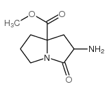 1H-Pyrrolizine-7a(5H)-carboxylicacid,2-aminotetrahydro-3-oxo-,methylester,结构式