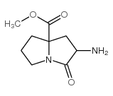 1H-Pyrrolizine-7a(5H)-carboxylicacid,2-aminotetrahydro-3-oxo-,methylester, structure