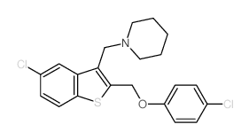 1-[[5-chloro-2-[(4-chlorophenoxy)methyl]benzothiophen-3-yl]methyl]piperidine结构式