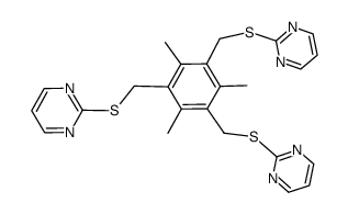 2,4,6-trimethyl-1,3,5-tris(2-pyrimidinylthiomethyl)benzene结构式