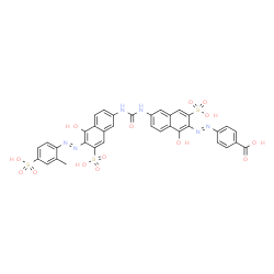 [[1-hydroxy-6-[[[[5-hydroxy-6-[(2-methyl-4-sulphophenyl)azo]-7-sulpho-2-naphthyl]amino]carbonyl]amino]-3-sulpho-2-naphthyl]azo]benzoic acid Structure