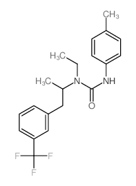 1-ethyl-3-(4-methylphenyl)-1-[1-[3-(trifluoromethyl)phenyl]propan-2-yl]urea structure