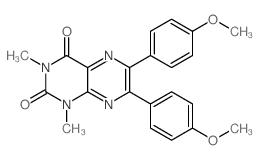 6,7-bis(4-methoxyphenyl)-1,3-dimethyl-pteridine-2,4-dione Structure