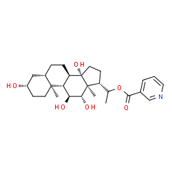 20-(3-Pyridylcarbonyloxy)-5α-pregnane-3β,11α,12β,14β-tetrol Structure