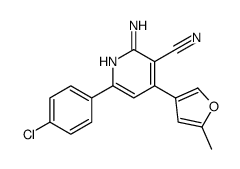 2-amino-6-(4-chlorophenyl)-4-(5-methylfuran-3-yl)pyridine-3-carbonitrile结构式