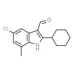 1H-Indole-3-carboxaldehyde,5-chloro-2-cyclohexyl-7-methyl-(9CI) Structure