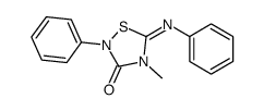 4-methyl-2-phenyl-5-phenylimino-1,2,4-thiadiazolidin-3-one结构式
