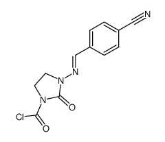 3-(4-cyano-benzylideneamino)-2-oxo-imidazolidine-1-carbonyl chloride Structure