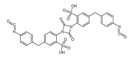 5,5'-bis-(4-isocyanato-benzyl)-2,2'-(2,4-dioxo-[1,3]diazetidine-1,3-diyl)-bis-benzenesulfonic acid Structure