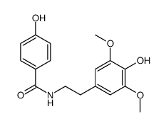 4-hydroxy-N-[2-(4-hydroxy-3,5-dimethoxyphenyl)ethyl]benzamide结构式