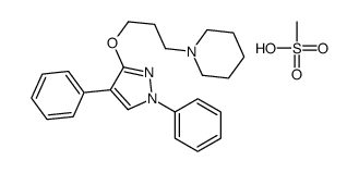 1-[3-(1,4-diphenylpyrazol-3-yl)oxypropyl]piperidine,methanesulfonic acid Structure