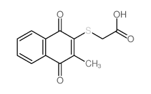 2-(3-methyl-1,4-dioxo-naphthalen-2-yl)sulfanylacetic acid structure