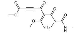 (E)-6-Amino-5-(1,3-dimethyl-ureidocarbonyl)-6-methoxy-4-oxo-hex-5-en-2-ynoic acid methyl ester结构式