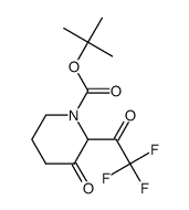 tert-butyl 3-oxo-2-(trifluoroacetyl)piperidine-1-carboxylate结构式