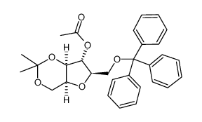 4-o-acetyl-2,5-anhydro-1,3-o-isopropylidene-6-o-trityl-d-glucitol structure