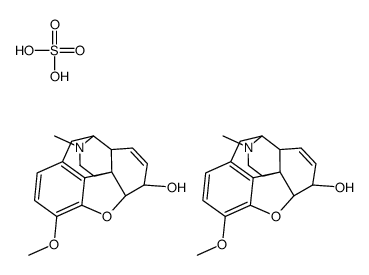 (4R,4aR,7S,7aR,12bS)-9-methoxy-3-methyl-2,4,4a,7,7a,13-hexahydro-1H-4,12-methanobenzofuro[3,2-e]isoquinoline-7-ol,sulfuric acid,trihydrate Structure