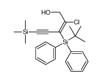 3-[tert-butyl(diphenyl)silyl]-2-chloro-5-trimethylsilylpent-2-en-4-yn-1-ol结构式