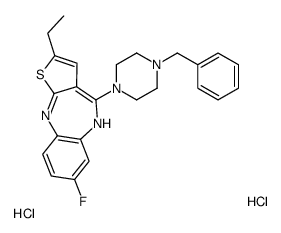 4-(4-benzylpiperazin-1-yl)-2-ethyl-7-fluoro-5H-thieno[3,2-c][1,5]benzodiazepine,dihydrochloride Structure