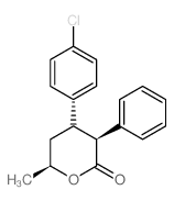 4-(4-chlorophenyl)-6-methyl-3-phenyl-oxan-2-one structure