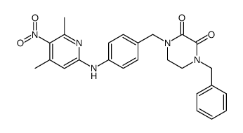1-benzyl-4-(4-((4,6-dimethyl-5-nitropyridin-2-yl)amino)benzyl)piperazine-2,3-dione Structure