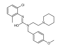 3-(2-chloro-6-methylphenyl)-1-[(4-methoxyphenyl)methyl]-1-(2-piperidin-1-ylethyl)urea Structure