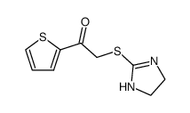 2-(4,5-dihydro-1H-imidazol-2-ylsulfanyl)-1-thiophen-2-yl-ethanone结构式