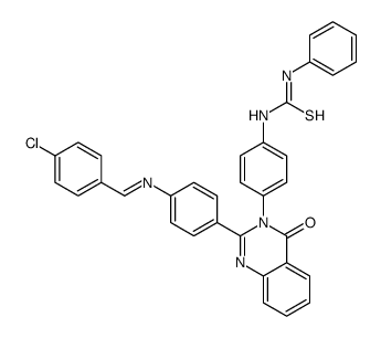 1-[4-[2-[4-[(4-chlorophenyl)methylideneamino]phenyl]-4-oxo-quinazolin- 3-yl]phenyl]-3-phenyl-thiourea structure