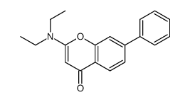 4H-1-Benzopyran-4-one, 2-(diethylamino)-7-phenyl- Structure