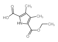 5-ethoxycarbonyl-3,4-dimethyl-1H-pyrrole-2-carboxylic acid结构式