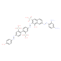 4-[[7-[(2,4-diaminophenyl)azo]-1-hydroxy-3-sulphonato-2-naphthyl]azo]-4'-[(4-hydroxyphenyl)azo][1,1'-biphenyl]-2,2'-disulphonic acid结构式