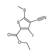 4-氰基-3-碘-5-(甲基硫代)噻吩-2-羧酸乙酯结构式
