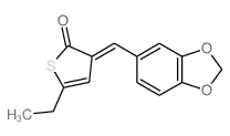 (3E)-3-(benzo[1,3]dioxol-5-ylmethylidene)-5-ethyl-thiophen-2-one结构式