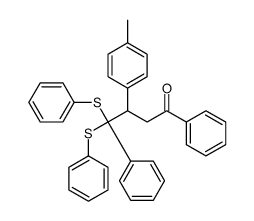 3-(4-methylphenyl)-1,4-diphenyl-4,4-bis(phenylsulfanyl)butan-1-one结构式