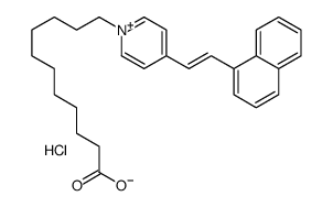 N-(10-carboxy)decamethylene-4-(1-naphthylvinyl)pyridinium结构式