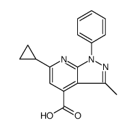 6-Cyclopropyl-3-methyl-1-phenyl-1H-pyrazolo-[3,4-b]pyridine-4-carboxylic acid hydrochloride结构式