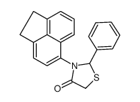 3-(1,2-dihydroacenaphthylen-5-yl)-2-phenyl-1,3-thiazolidin-4-one结构式
