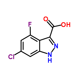 6-Chloro-4-fluoro-1H-indazole-3-carboxylic acid结构式