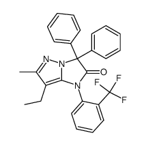 7-Ethyl-6-methyl-3,3-diphenyl-1-(2-trifluoromethyl-phenyl)-1H-imidazo[1,2-b]pyrazol-2-one结构式