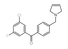 3-CHLORO-5-FLUORO-4'-(3-PYRROLINOMETHYL) BENZOPHENONE structure